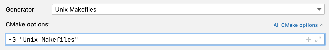 CMake generator in CMake options CMake generator in CMake options